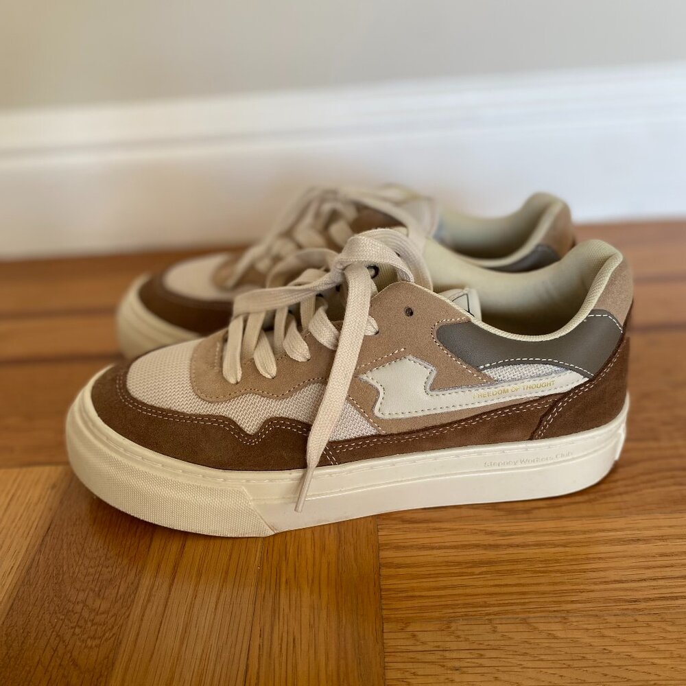 Stepney Workers Club Women's Brown and Tan Sneakers/Trainers